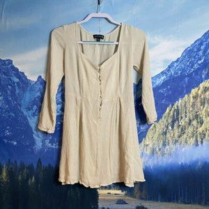 Catch Me Cream Cottagecore Peasant Style Dress Size L